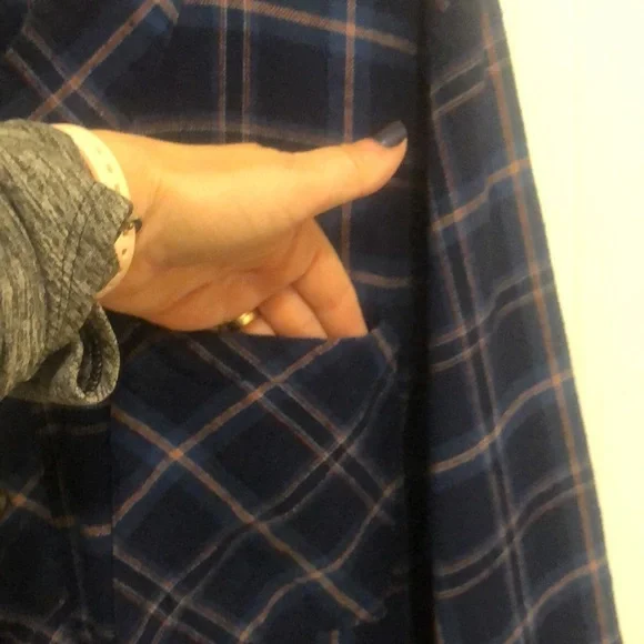 John Blair Mens Blue Flannel Nightshirt Size Medium / Large - Picture 6 of 10